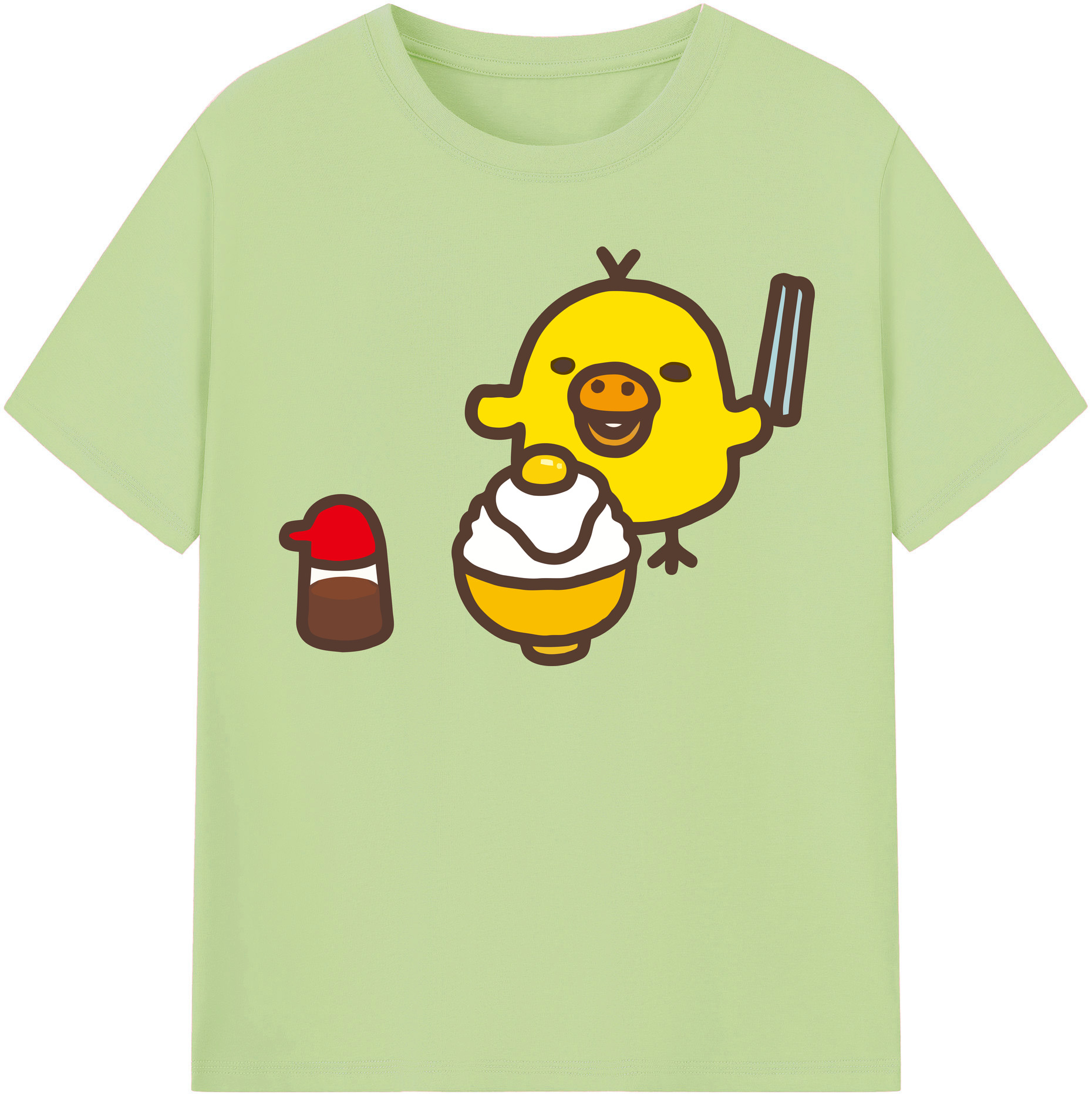 （画像用） リラックマ リラックマ キイロイトリ Rilakkuma Korilakkuma Kiiroitori 綿100％半袖Tシャツ（フロントプリント）